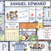 Celebration Birth Art - Patchwork 16x20: Boy Chocolate & Lt. Blue