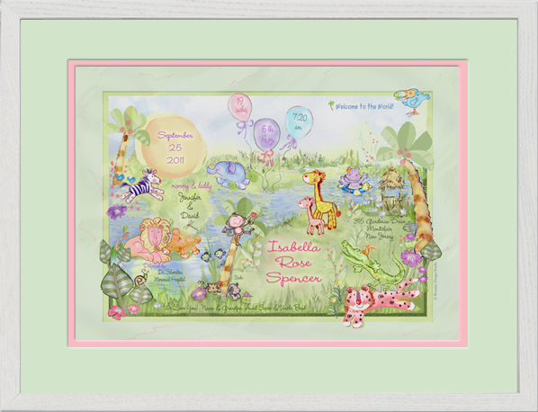 Celebration Birth Art: Watercolor 16x20 Boy