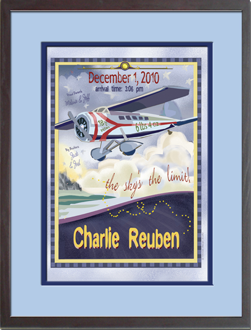 Walldoodles - Matted & Framed: Airplanes