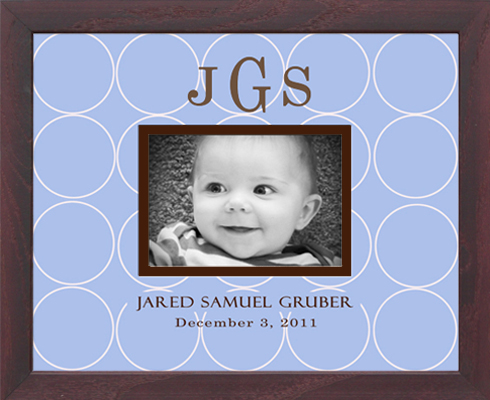 Monogrammed Photo Frame - Big Multi Dot 