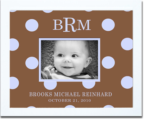 Monogrammed Photo Frame - Big Multi Dot 
