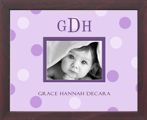 Monogrammed Photo Frame - Big Multi Dot 