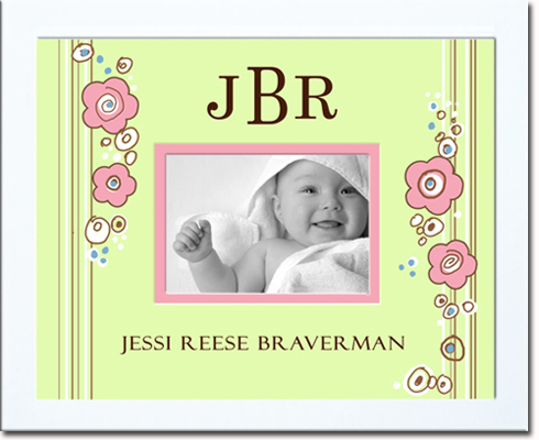 Monogrammed Photo Frame - Big Multi Dot 