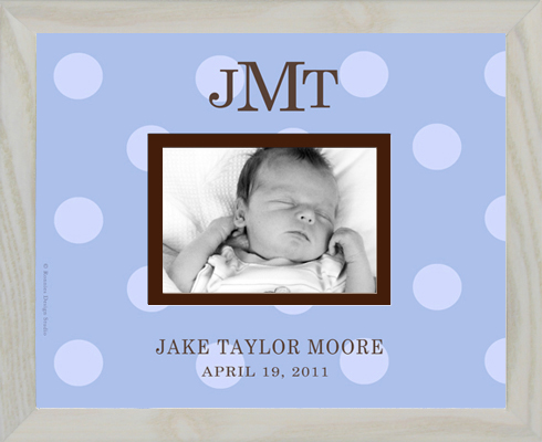 Monogrammed Photo Frame - Big Multi Dot 