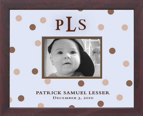 Monogrammed Photo Frame - Big Multi Dot 