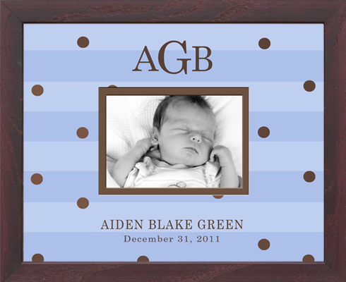 Monogrammed Photo Frame - Big Multi Dot 