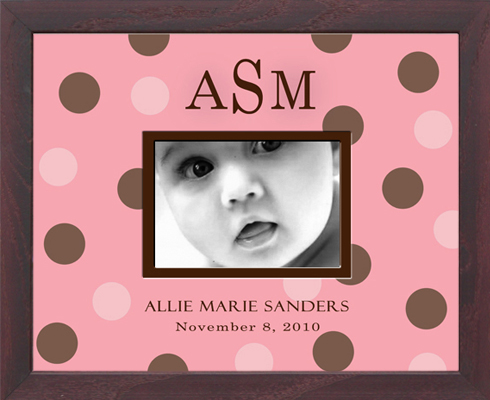 Monogrammed Photo Frame - Big Multi Dot 