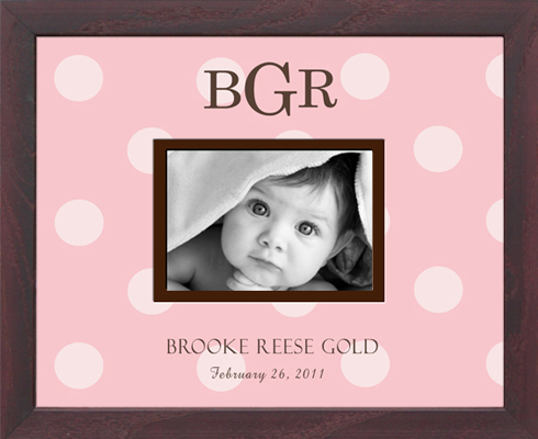 Monogrammed Photo Frame - Big Multi Dot 