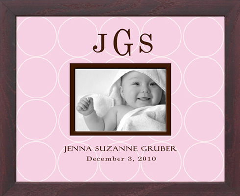 Monogrammed Photo Frame - Big Multi Dot 