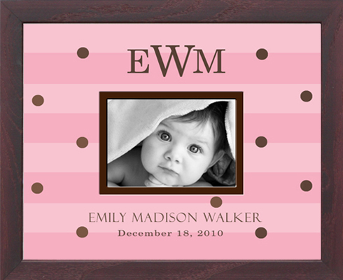 Monogrammed Photo Frame - Big Multi Dot 