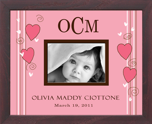 Monogrammed Photo Frame - Big Multi Dot 