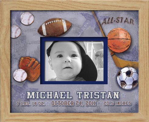Monogrammed Photo Frame - Big Multi Dot 