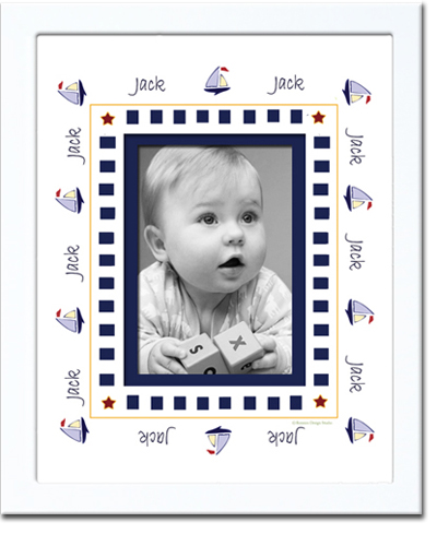 Monogrammed Photo Frame - Big Multi Dot 