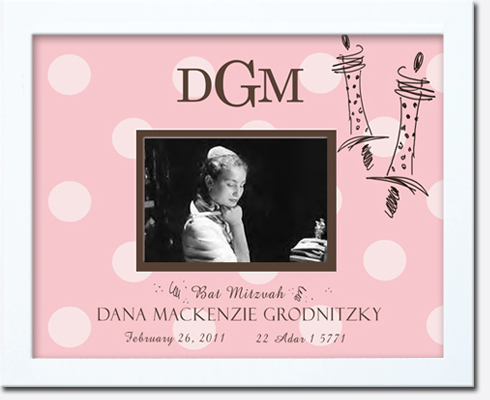 Monogrammed Photo Frame - Big Multi Dot 
