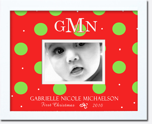 Monogrammed Photo Frame - Big Multi Dot 