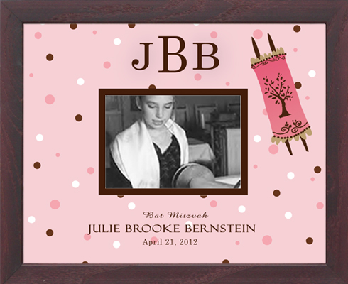 Monogrammed Photo Frame - Big Multi Dot 