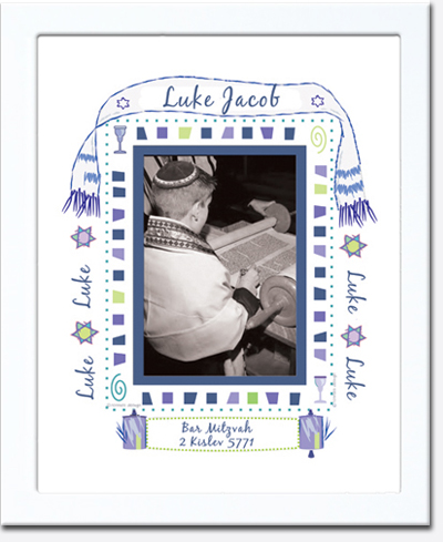Monogrammed Photo Frame - Big Multi Dot 