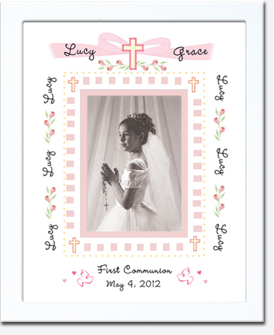 Monogrammed Photo Frame - Big Multi Dot 