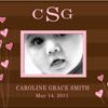 Photo Frames - Monogrammed: Girl Chocolate Pink Hearts